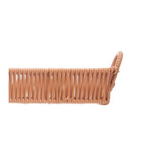 Cesta Retangular com Alça Vertice 27cm x 8cm x 7cm Natural Plástico